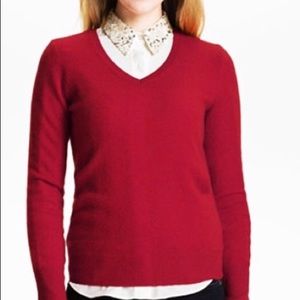 Ann Taylor Loft Maroon V Neck Sweater
